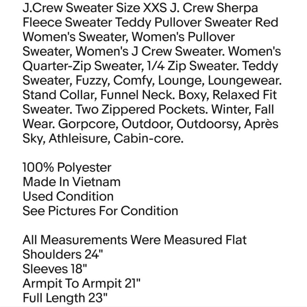 J.Crew Sweater Size XXS J. Crew Sherpa Fleece Sweater Teddy Pullover Sweater Red - Picture 2 of 6